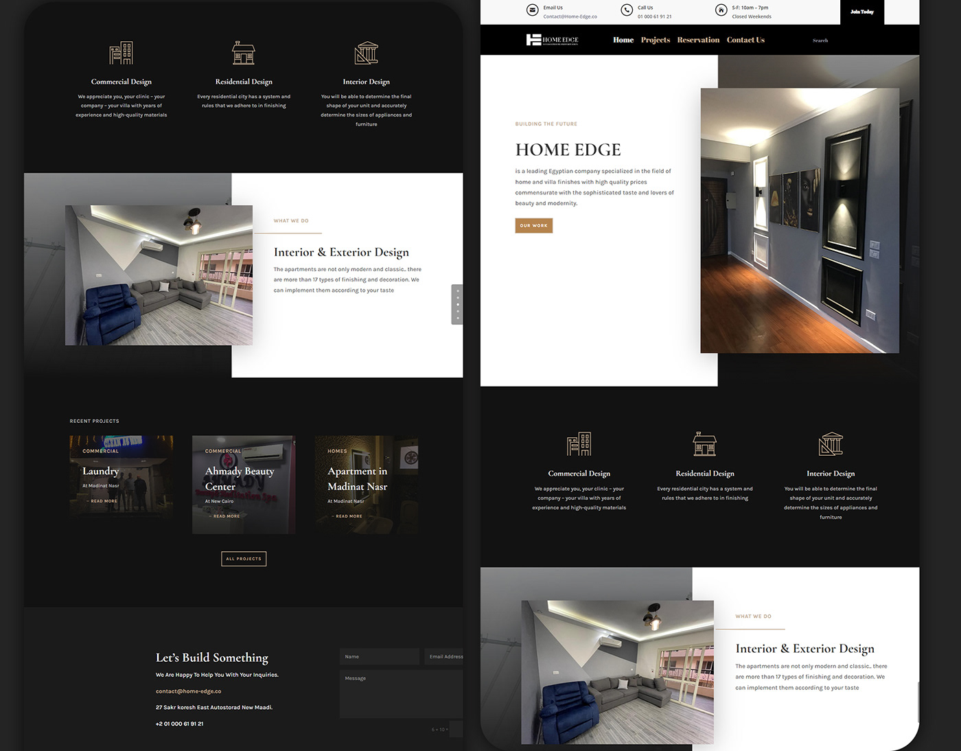 تصميم موقع لشركة تشطيبات هوم أيدج