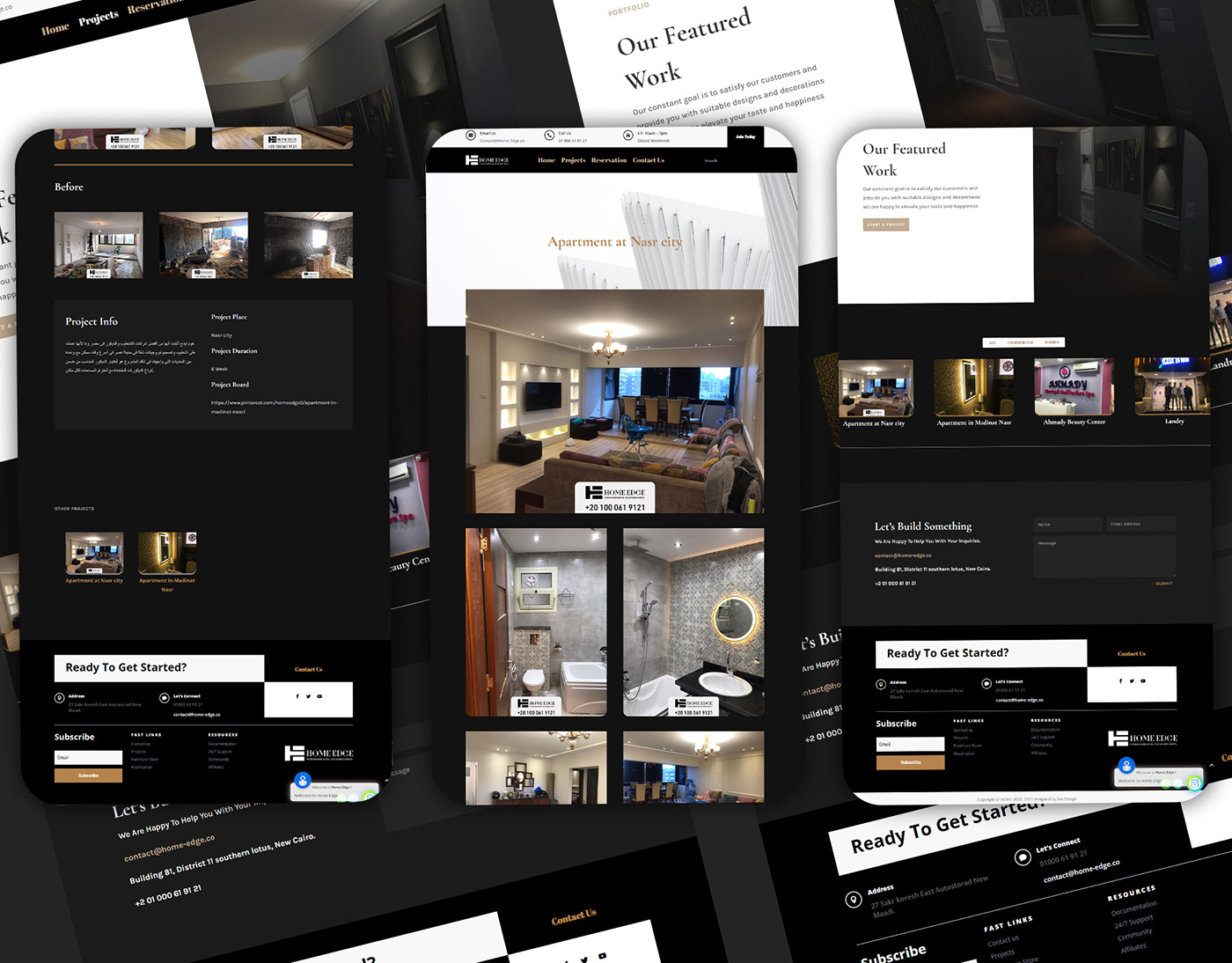 تصميم موقع لشركة تشطيبات هوم أيدج