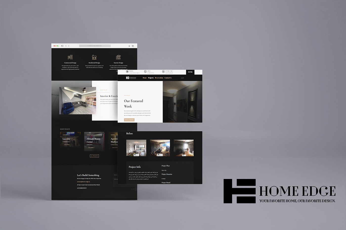 تصميم موقع لشركة تشطيبات هوم أيدج