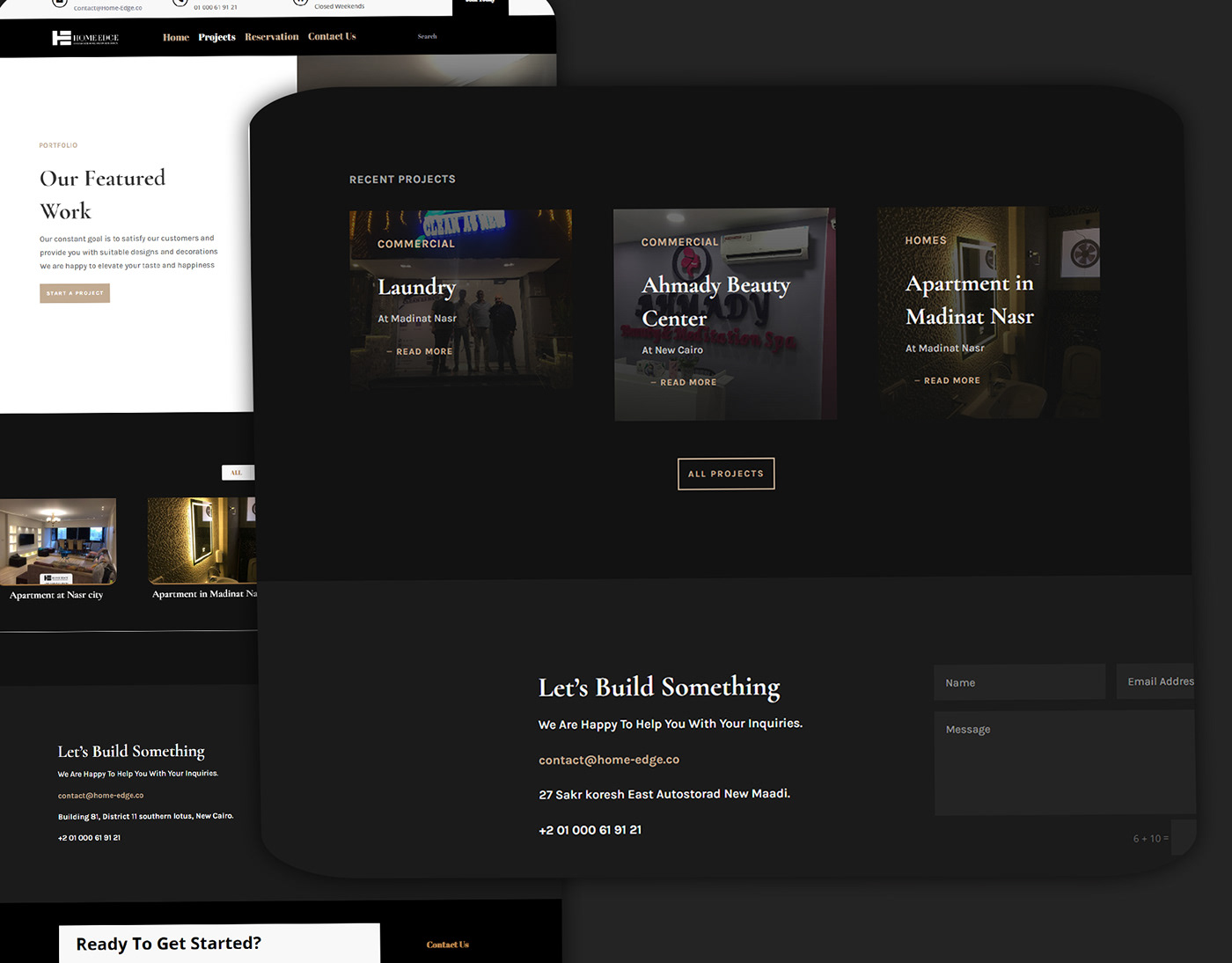 تصميم موقع لشركة تشطيبات هوم أيدج