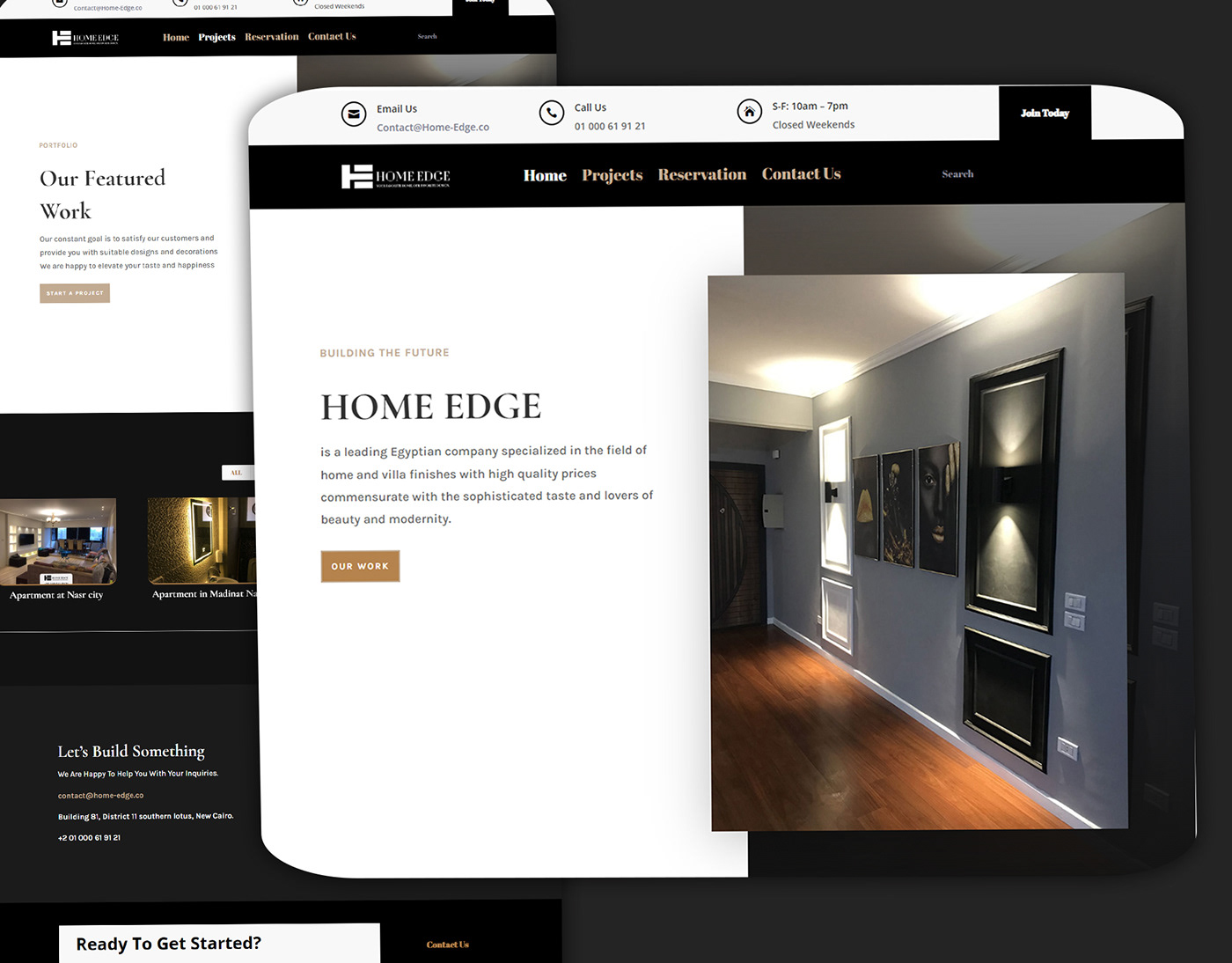 تصميم موقع لشركة تشطيبات هوم أيدج