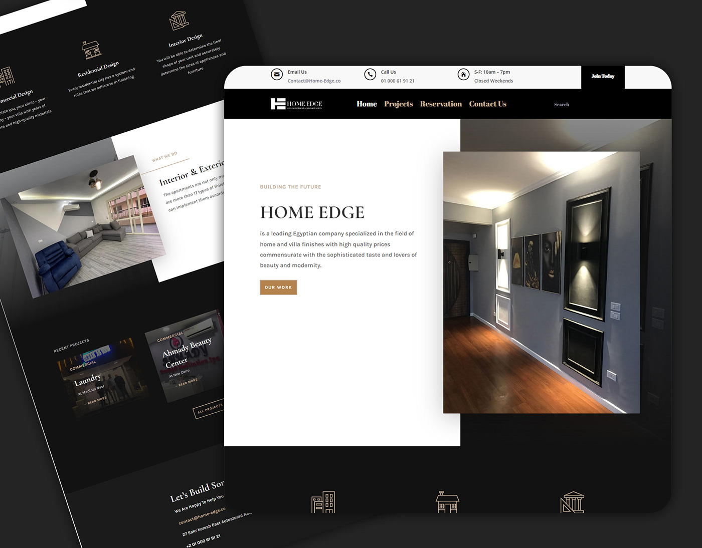 تصميم موقع لشركة تشطيبات هوم أيدج
