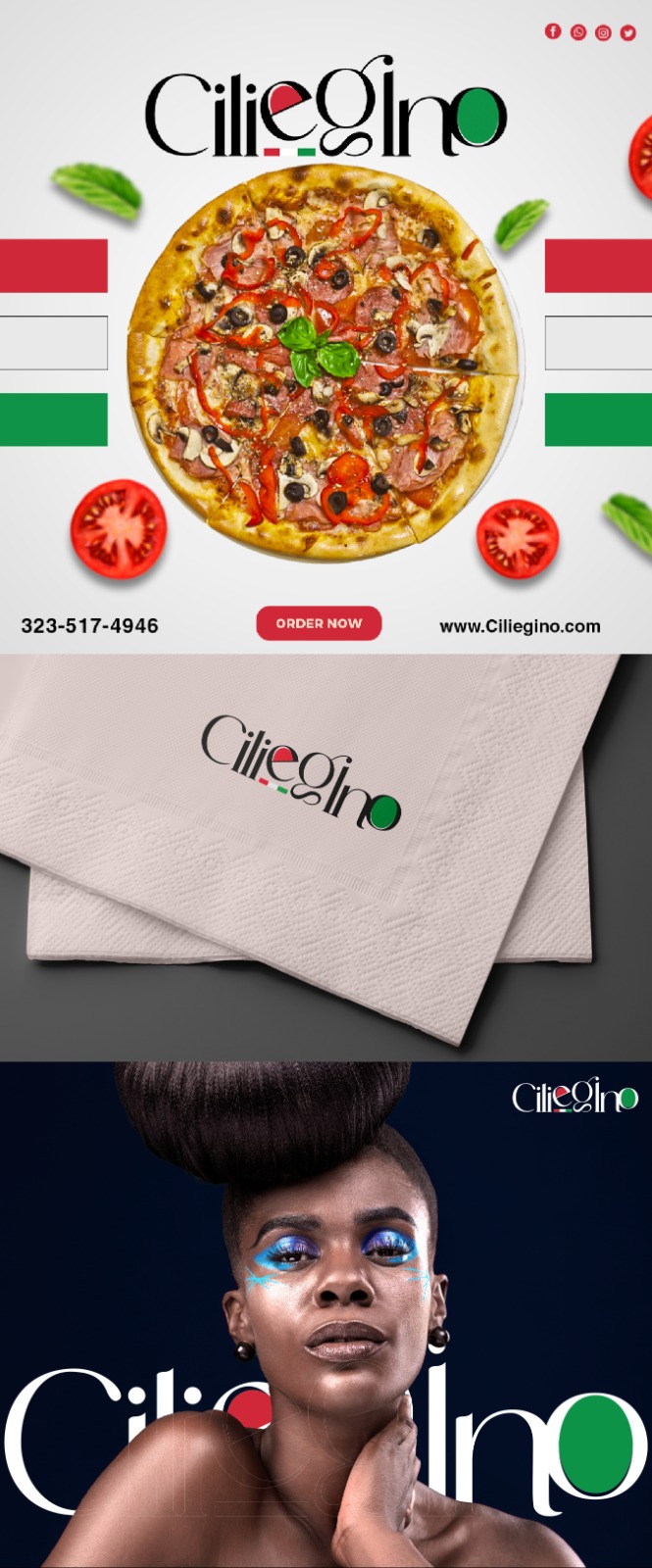 تصميم لوجو مطعم إيطالي Ciliegino Restaurant